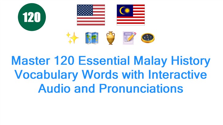 Master 120 Essential Malay History Vocabulary Words with Interactive Audio and Pronunciations